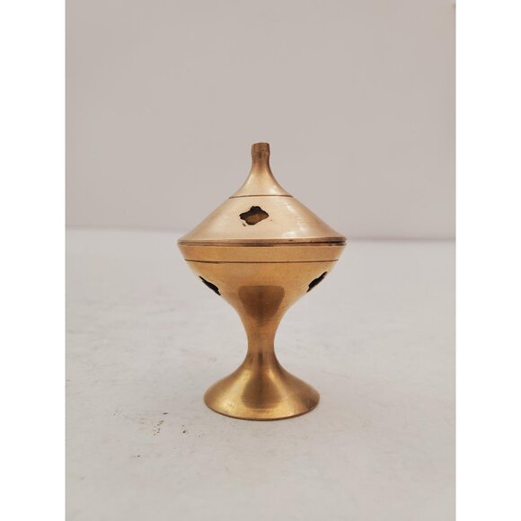 Vintage Brass Stick/Cone Incense Burner small burner with lid, made in i… - Picture 1 of 9